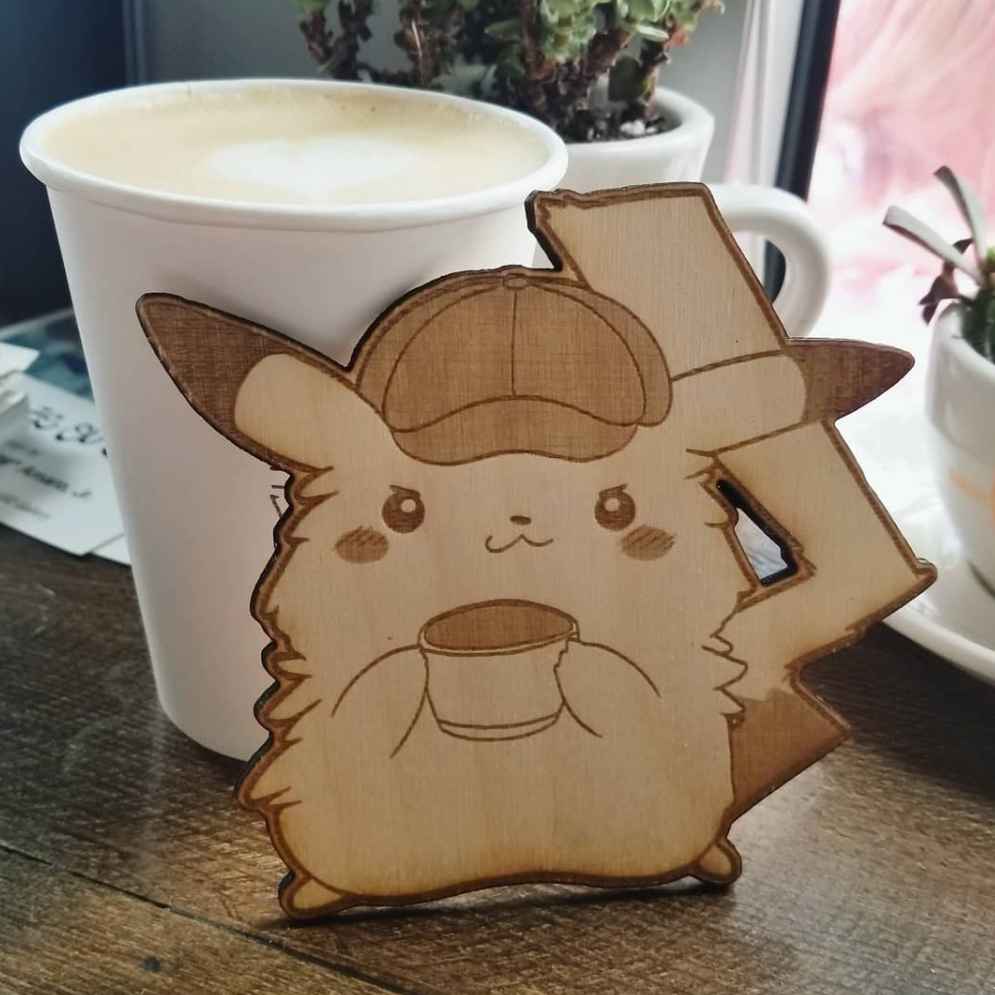 Detective Pikachu Wooden Pin